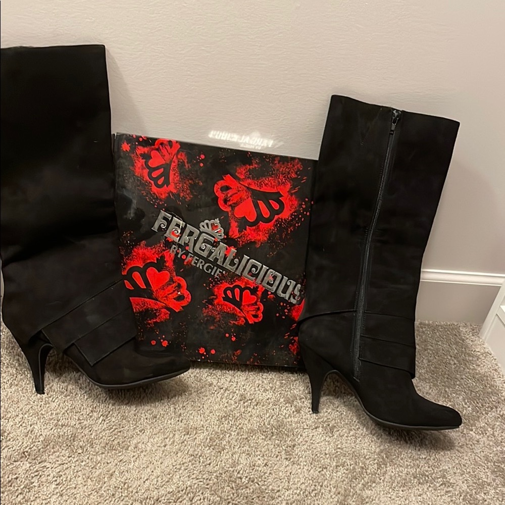 Fergalicious Black Heeled Boots Timeless Style